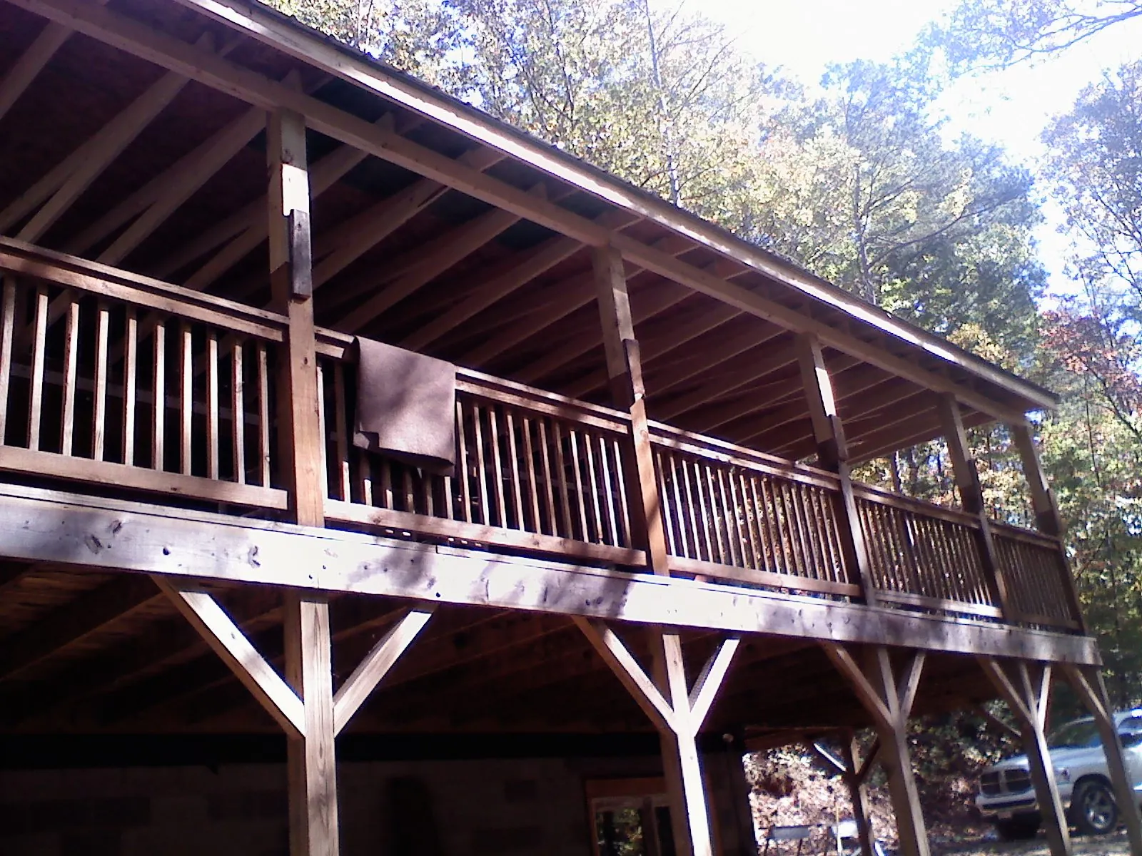 Timber framing under a new elevated porch and deck — Roof Leak Repair in Watchung by Roofing Brothers